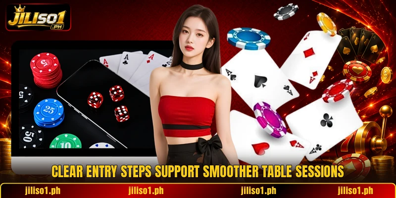 Clear entry steps support smoother table sessions Clear entry steps support smoother table sessions