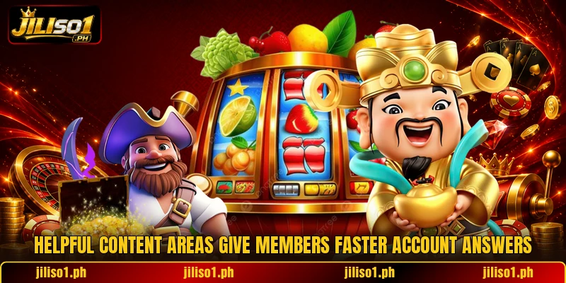 Helpful content areas give members faster account answers