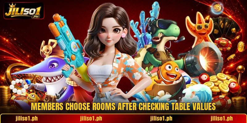 Members choose rooms after checking table values Members choose rooms after checking table values