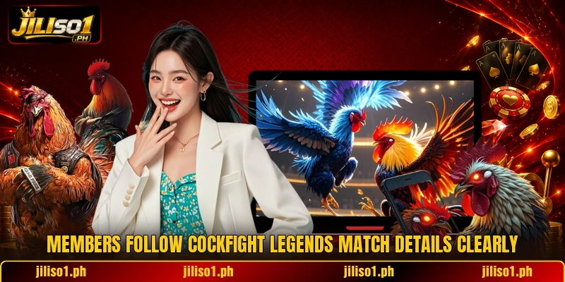 Members follow cockfight legends match details clearly