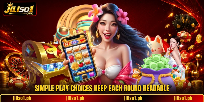 Simple play choices keep each round readable